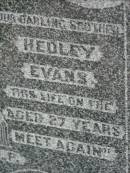 
Albert Hedley Joseph (Joe) EVANS,
son brother,
died 24 Jan 1945 aged 27 years;
Killarney cemetery, Warwick Shire
