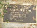 Joseph Bertram WILLIAMS, 9-10-1920 - 2-3-1947, son of David & Louisa; Killarney cemetery, Warwick Shire 