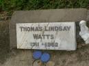 
Thomas Lindsay WATTS,
1911 - 1962;
Killarney cemetery, Warwick Shire
