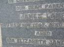 parents; James LAMB, died 24 Nov 1942 aged 65 years; Ida Elizabeth Jane LAMB, died 27 Nov 1954 aged 75 years; Henry MACKAY, husband of May MACKAY, died 23 Jan 1990 aged 90 years; May Eveline MACKAY, wife of Henry MACKAY, died 15 Sept 1996 aged 93 years; Killarney cemetery, Warwick Shire 