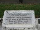 Alice Wood MCDONALD, mother grandmother great-grandmother, born 8 April 1892, died 6 Jan 1976; Killarney cemetery, Warwick Shire 