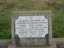 
Hilda Elizabeth,
daughter of J. & M. LAIRD,
died 23 Oct 1918 aged 16 12 years;
David LAIRD,
died 31 July 1920 aged 87 years;
Mary Eva LAIRD,
wife mother,
died 24 Aug 1952 aged 71 years;
James David LAIRD,
father,
died 14 July 1954 aged 84 years;
John Alexander LAIRD,
died 11 weeks,
son of D. & J. LAIRD;
James TYLER,
infant son of M. & R. TYLER;
Killarney cemetery, Warwick Shire
