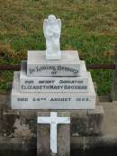 Elizabeth Mary BROSNAN, infant daughter, died 24 Aug 1959; Killarney cemetery, Warwick Shire 