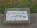 Denis Patrick MAHONEY, born 13 June 1895, died 2 April 1980; Killarney cemetery, Warwick Shire 