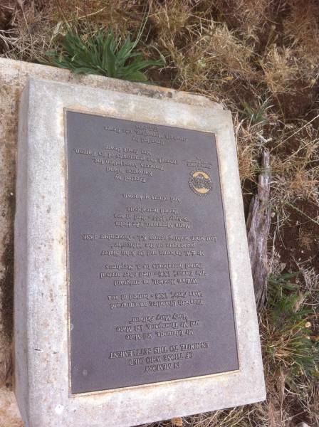 In memory of those who died en-route to this settlement  |   | Mr Edmunds, 3rd mate  | and Mr Thompson, 1st mate  |  Lady Mary Pelham   |   | Elizabeth CHANDLER, an emigrant  |  John Pirie  1836 - buried at sea  |   | William HOWLETT an emigrant  |  The Emma  1836 - died after arrival.Buried hereabouts by S. STEPHENS  |   | Mr E.W. OSBORNE and  | Dr John SLATER  | passengers on the  Africaine   | Lost when walking acrodd Kangaroo Island, Nov 1836  |   | Maria KLEEMANN, nee HELM  |  Solway  1837 - died at sea. Buried hereabouts  |   | and others unknown  |   | Erected by the Kangaroo Island Pioneers Association through the generosity of its patron Mrs Frank BEARE  |   | unveiled by Elisabeth MONAGHAN, nee BEARE 27-7-1996  |   | Kingscote historic cemetery - Reeves Point, Kangaroo Island, South Australia  |   | 