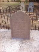 
Charlotte Ann CALNAN
d: 1 Dec 1859 aged 5 Y, 1 Mo

Kingscote historic cemetery - Reeves Point, Kangaroo Island, South Australia

