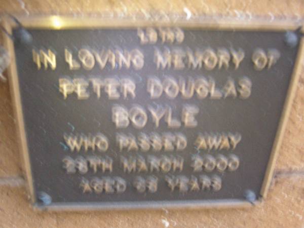 Peter Douglas BOYLE,  | died 28 March 2000 aged 88? years;  | Lawnton cemetery, Pine Rivers Shire  | 