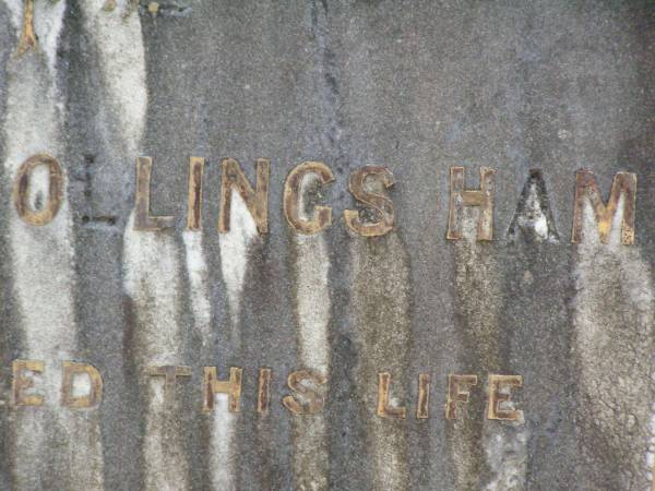 Mary Jull Collings HAM,  | died 7 March 1903 aged 76 years;  | Lawnton cemetery, Pine Rivers Shire  | 
