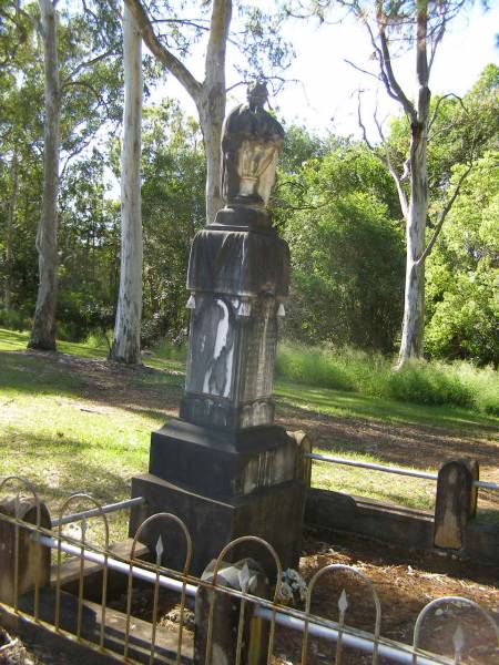 George BUCKBY,  | died 21 Jan 1886 aged 56 years;  | Eliza,  | wife,  | died 15 Jan 1927 aged 80 years;  | Charles,  | son,  | died 11 Sept 1907 aged 35 years;  | Lawnton cemetery, Pine Rivers Shire  | 
