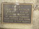 
Clifford Arthur BAILEY,
3-6-21 - 3-4-99,
husband father poppa;
Lawnton cemetery, Pine Rivers Shire
