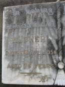 Geroge Michael HUBNER, died 22 April 1950 aged 76 years; Elizabeth HUBNER, died 12 Jan 1934 aged 44 years; Lawnton cemetery, Pine Rivers Shire 