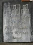 Florence Annie QUINN, wife mother. died 1 Dec 1933 aged 60? years; Thomas QUINN, father, died 30 April 1938 aged 71 years; Lawnton cemetery, Pine Rivers Shire 