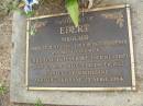 Nikolaus EBERT, born 23 June 1839, died 18 Oct 1908; Christine Friederike (nee WERNER), born circa 1835, died 29 Dec 1922, pioneers of North Pine, arriving Brisbane 25 APril 1864; Lawnton cemetery, Pine Rivers Shire 