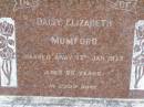 Daisy Elizabeth MUMFORD, died 17 Jan 1973 aged 85 years; Lawnton cemetery, Pine Rivers Shire 