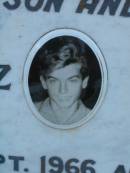 Karlheinz ALBERT, son brother, died 23 Sept 1966 aged 17 years; Erwin Eberhardt ALBERT, died 25 April 2003, husband father opa; Lawnton cemetery, Pine Rivers Shire 