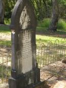 
Archibald HAMILTON,
died 20 Feb 1889 aged 82 years;
Cathrine,
mother of Cathrine SLATER,
died 22 Nov 1888 aged 62 years;
Lawnton cemetery, Pine Rivers Shire
