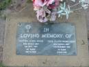 Victor John HOOD, died 2 Sept 1991 aged 83 years; Rose Ellen Mona HOOD, died 27 Dec 1993 aged 75 years; Lawnton cemetery, Pine Rivers Shire 