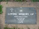 Mavis Shirley SUNA, died 24 May 1983 aged 49 years; Lawnton cemetery, Pine Rivers Shire 