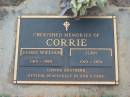 
James William CORRIE,
1915 - 1985;
John CORRIE,
1919 - 2001;
brothers;
Lawnton cemetery, Pine Rivers Shire
