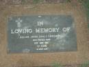 
Allan John (Hal) CARSWELL,
died 15 June 1986 aged 57 years;
Lawnton cemetery, Pine Rivers Shire
