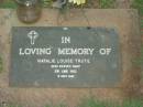 Natalie Louise TRUTE, died 3 June 1982; Lawnton cemetery, Pine Rivers Shire 