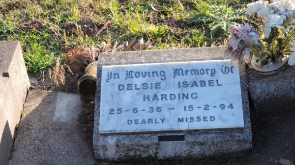 Delsie Isabel HARDING  | b: 25 Jun 1936  | d: 15 Feb 1994  |   | Legume cemetery, Tenterfield, NSW  |   |   | 