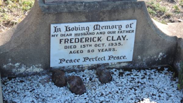 Frederick CLAY  | d: 15 Oct 1935 aged 80  |   | Leyburn Cemetery  |   | 