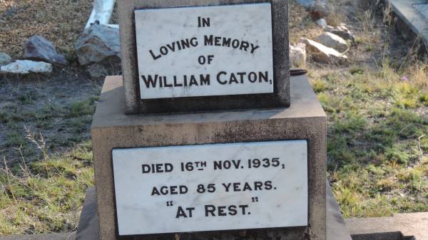 Mary CATON  | d: 9 Apr 1922 aged 65  |   | William Caton  | d: 16 Nov 1935 aged 85  |   | Leyburn Cemetery  |   | 