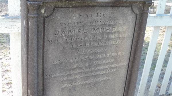 James MURRAY  | d: 27 Jul 1863 aged 47 at Leyburn  |   | Leyburn Cemetery  | 