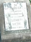 Elizabeth NIETHE, mother grandmother great-grandmother, 1887 - 1974; Lockrose Green Pastures Lutheran Cemetery, Laidley Shire 