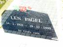 Len PAGEL, 24-2-1921 - 29-12-1999; Lockrose Green Pastures Lutheran Cemetery, Laidley Shire 