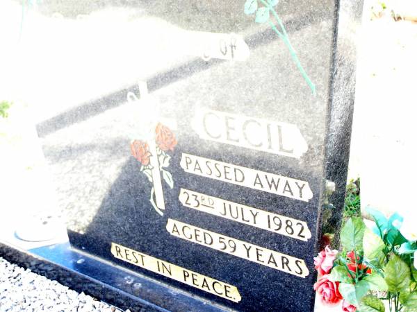 Cecil PAGEL,  | died 23 July 1982 aged 59 years;  | Lockrose Green Pastures Lutheran Cemetery, Laidley Shire  | 