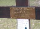 
Ashley David ADIN, born 29 Nov 1994 died 17 Feb 2001;
Logan Village Cemetery, Beaudesert
