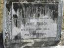 
wife mother Annie MUSCH died 18 June 1945 aged 56 years;
Logan Village Cemetery, Beaudesert
