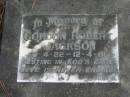 
Gordon Robert JACKSON 9-4-22 - 12-4-81;
Logan Village Cemetery, Beaudesert
