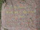 
Margaret BROOKS nee SMITH, 13-5-1923 - 13-3-1993;
Logan Village Cemetery, Beaudesert Shire
