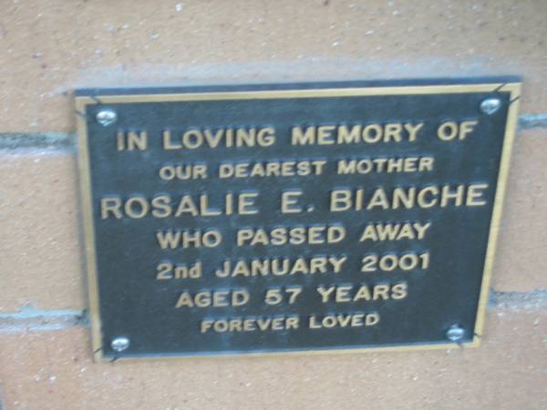 mother Rosalie E. BIANCHE died 2 Jan 2001 aged 57 years;  | Logan Village Cemetery, Beaudesert  | 