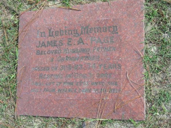 James E A PAGE, D: 31 May 1983, aged 74 years  | Logan Village Cemetery, Beaudesert  | 