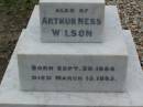 
Anne Elizabeth WILSON,
born 2 June 1833,
died 15 Aug 1907;
William WILSON,
born Knaresbro Yorks 20 Sept 1802,
died Brisbane 21 April 1867;
Jane WILSON,
born Pickering Yorks 7 Nov 1838,
died Brisbane 21 Oct 1883;
Arthur Ness WILSON,
born 20 Sept 1884,
died 15 March 1885;
William Frederick Ness WILSON,
born 28 April 1863;
Ralph Ness WILSON,
born 23 Feb 1871,
drowned Coomera River 30 June 1883;
Lower Coomera cemetery, Gold Coast
