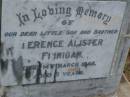 
Terence Alister FINNIGAN,
son brother,
died 14 March 1945 aged 5 years;
Lower Coomera cemetery, Gold Coast
