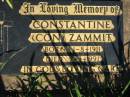 Constantine (Con) ZAMMIT, born 1-8-1911 died 7-3-1991; St Michael's Catholic Cemetery, Lowood, Esk Shire 