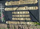 
Jacob (Jake) KELLER,
born 6-9-1915 died 18-10-1972 aged 57 years;
St Michaels Catholic Cemetery, Lowood, Esk Shire
