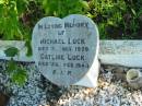 Michael LUCK, died 2 Nov 1929; Catline LUCK, died 28 Feb 1944; St Michael's Catholic Cemetery, Lowood, Esk Shire 