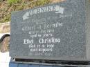 Gilbert O ZERNIKE 3 Aug 1969, aged 56 Ethel Christina ZERNIKE 17 Nov 1991, aged 81 Lowood General Cemetery  