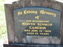 Mervyn Kenneth CAMERON 19 Jun 1979, aged 59 Lowood General Cemetery  