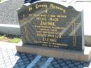 Nellie Maud JAENKE 10 Oct 1978, aged 63 Darby William JAENKE 16 Nov 1985, aged 77 Lowood General Cemetery  