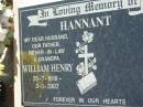 
William Henry HANNANT
b: 25 Jul 1919, d: 3 Jan 2002
Lowood General Cemetery

