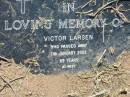 
Victor LARSEN
11 Jan 2002, aged 69
Lowood General Cemetery

