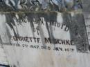 Henriette MISCHKE b: 5 Feb 1847, d: 14 Jan 1926 Lowood General Cemetery  
