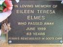 Eileen Teresa ELMES d: Jun 1999, aged 63 Lowood General Cemetery  